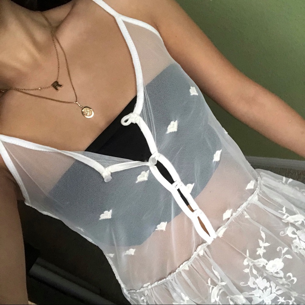 White Lacey tank top
